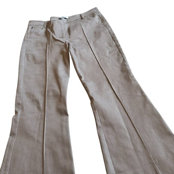 Reiss Florence Flare Leg Trouser Pants Slacks Mink Front Dart Size 12R Women's - Picture 6 of 14